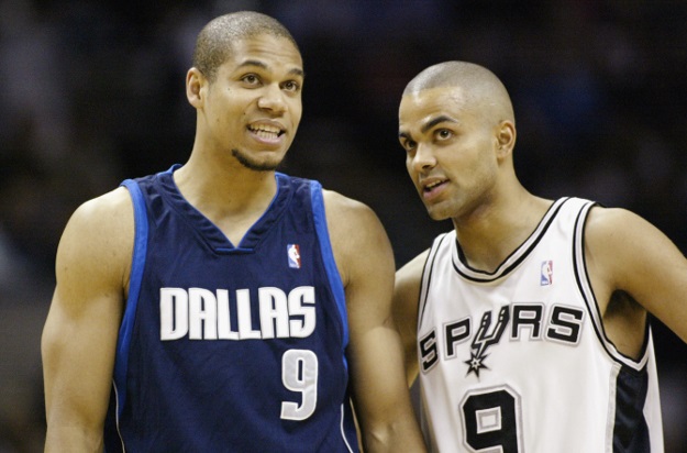 Abdul-Wahad (left) and four-time NBA champ Tony Parker.
