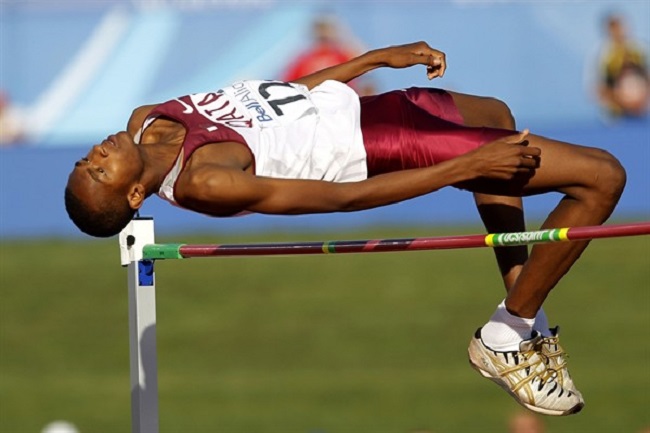 Mutaz Essa Barshim has cleared 7 feet, 11 inches in the high jump.